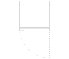 Top Freezer Refrigerator CAD Block. Free DWG AutoCAD Imperial drawing available to download