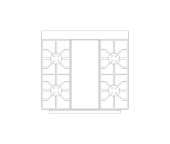 Freestanding Range 30in CAD Block. Free DWG AutoCAD Imperial drawing available to download