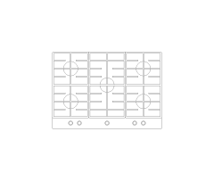 Drop-In Gas Cooktop CAD Block. Free DWG AutoCAD Imperial drawing available to download