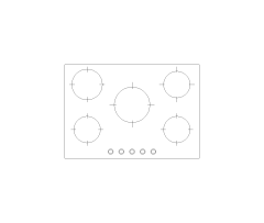 Drop-In Electric Cooktop CAD Block. Free DWG AutoCAD Imperial drawing available to download