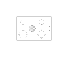 Electric Downdraft Cooktop CAD Block. Free DWG AutoCAD Imperial drawing available to download