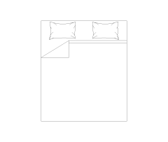 California King Bed CAD Block. Free DWG AutoCAD Imperial drawing available to download