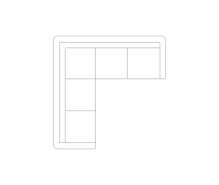 L-Shape Sectional Sofa CAD Block. Free DWG AutoCAD Imperial drawing available to download