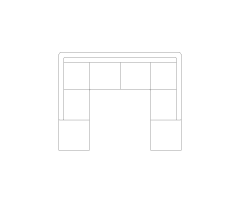 U-Shape Sectional Sofa CAD Block. Free DWG AutoCAD Imperial drawing available to download
