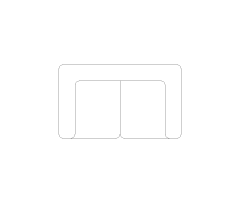 Loveseat Sofa CAD Block. Free DWG AutoCAD Imperial drawing available to download