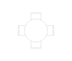 Patio 4 Seat Round Table Set CAD Block. Free DWG AutoCAD Imperial drawing available to download