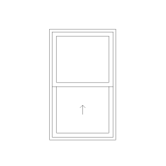 Single Hung Window Elevation View CAD Block. Free DWG AutoCAD Imperial drawing available to download