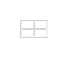 Window Elevation Grid 2x2 Pane CAD Block. Free DWG AutoCAD Imperial drawing available to download