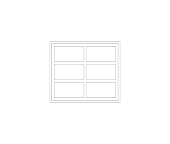 Window Elevation Grid 3x2 Pane CAD Block. Free DWG AutoCAD Imperial drawing available to download