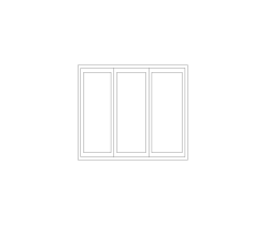 Window Elevation Grid 1x3 Pane CAD Block. Free DWG AutoCAD Imperial drawing available to download
