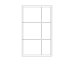 Prairie Style Window Elevation CAD Block. Free DWG AutoCAD Imperial drawing available to download