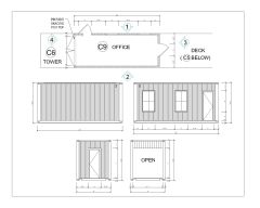 20' Containerized Office Building Detailed Drawings- 001