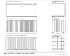 20' Shipping Container Detailed Drawings