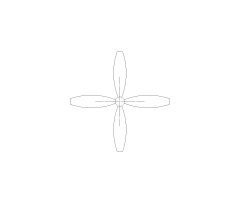 Ceiling Fan With Light Symbol CAD Block. Free DWG AutoCAD Imperial drawing available to download