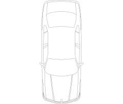 Mid-Size Sedan Plan View CAD Block. Free DWG AutoCAD Imperial drawing available to download