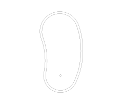 Swimming Pool Kidney Shape Plan View CAD Block. Free DWG AutoCAD Imperial drawing available to download