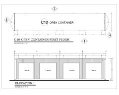 40' Containerized Open Facility Building Drawings- Plans