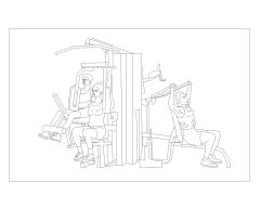 Free CAD Drawing of French Style Gym Sports Equipment with Typical Details- (11)