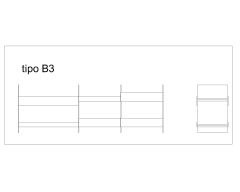 Free AutoCAD 2D Drawings of Shelves for Books Library-11”